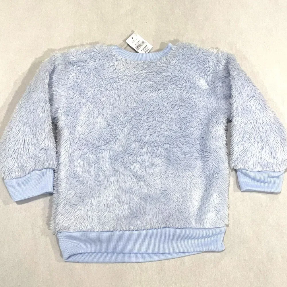 ~ Baby Gap 6-12mo Easter Bunny Fleece Top Lavender PJ Plushie Soft Fluffy Purple - Picture 11 of 12